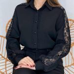 شومیز مجلسی زنانه مشکی آتی