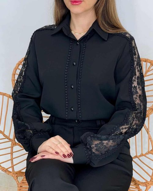 شومیز مجلسی زنانه مشکی آتی