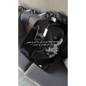 هودی طرحدار مشکی مردانه عرشیا