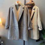 پالتو بلند زنانه پشمی جناغی شکوفه