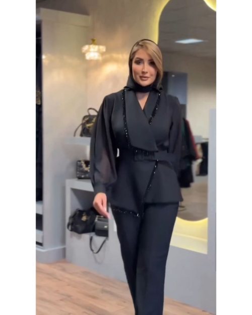 کت شلوار مجلسی زنانه مشکی نگاه