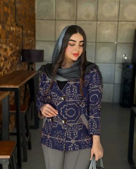 کت و شلوار زنانه مجلسی کوتاه اورنج - تصویر 3