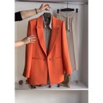 کت تک زنانه مجلسی نارنجی بهارناز