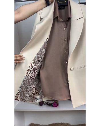 کت تک دخترانه آستر پلنگی - تصویر 2