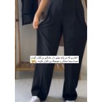 شلوار زنانه واید پیلی‌ دار مشکی گلدخت