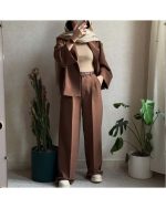 کت و شلوار دخترانه مازراتی موکا قهوه ای