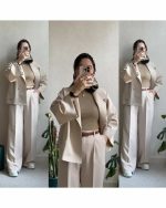 کت و شلوار دخترانه مازراتی موکا استخونی
