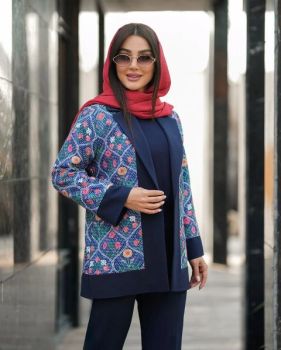 کت شلوار مجلسی زنانه طرح دار هازال - تصویر 2