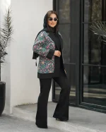 کت شلوار مجلسی زنانه طرح دار هازال - تصویر 5