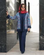 کت شلوار مجلسی زنانه طرح دار هازال - تصویر 7