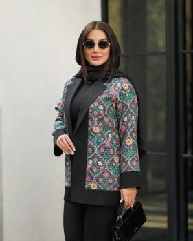 کت شلوار مجلسی زنانه طرح دار هازال - تصویر 4