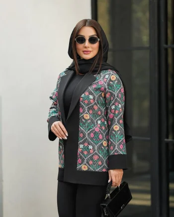 کت شلوار مجلسی زنانه طرح دار هازال - تصویر 8