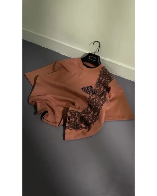 تیشرت مردانه لش طرح دار هنری