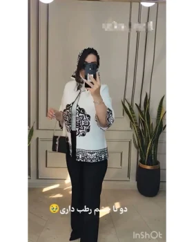ست مانتو شلوار و اسکارف گیتی - تصویر 2