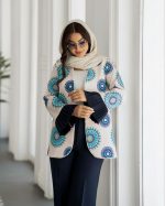 کت شلوار مجلسی زنانه طرح دار ملکا