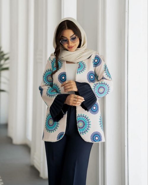 کت شلوار مجلسی زنانه طرح دار ملکا
