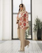 کت شلوار مجلسی زنانه طرح دار ملکا - تصویر 5