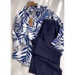 شومیز شلوار دخترانه سورمه ای هاوایی