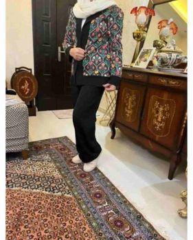 کت شلوار مجلسی زنانه طرح دار هازال - تصویر 5