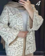 مانتو گیپور زنانه کرم گندم (2)