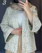 مانتو گیپور زنانه کرم گندم
