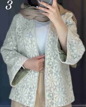 مانتو گیپور زنانه کرم گندم