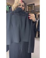 کت سارافون مجلسی مشکی پلیسه آناهیتا