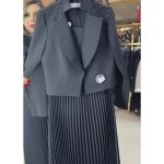 کت سارافون مجلسی مشکی پلیسه آناهیتا