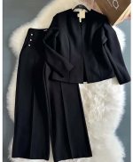 کت شلوار بگ کرپ مازراتی زنانه تیارا مشکی