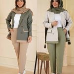 کت چهار دکمه شلوار پاکتی زنانه ماندانا