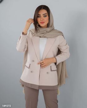 کت چهار دکمه شلوار پاکتی زنانه ماندانا