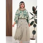 ست شومیز و دامن دکمه دار دخترانه ناهید