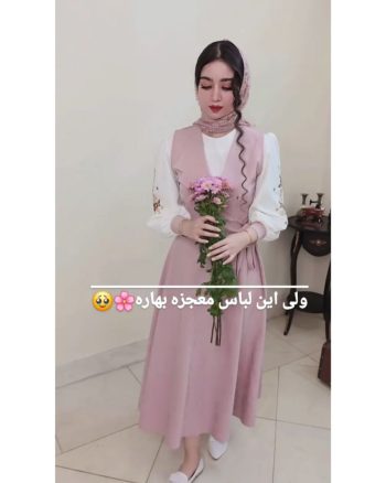 شومیز و دامن و ژیله صورتی دخترانه مهشاد