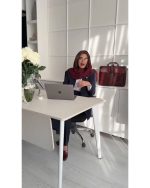 کت شلوار زنانه رسمی تک دکمه شیک سورمه ای