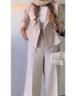 کت شلوار زنانه مازراتی کرمی بهار