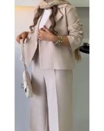 کت شلوار زنانه مازراتی کرمی بهار