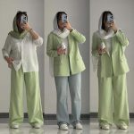 کت شلوار بگ زنانه مازراتی نارین سبز