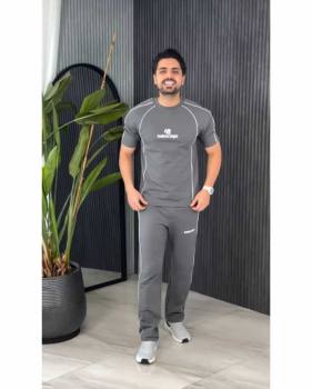 تیشرت و شلوار مردانه راحتی بالنسیاگا طوسی
