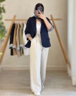 کت شلوار زنانه آستین سه ربع نسلیهان