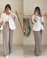 کت شلوار زنانه آستین سه ربع نسلیهان