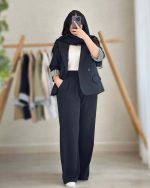 کت شلوار زنانه آستین سه ربع نسلیهان