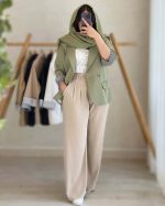 کت شلوار زنانه آستین سه ربع نسلیهان