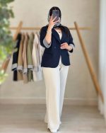 کت شلوار زنانه آستین سه ربع نسلیهان