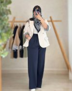 کت شلوار زنانه آستین سه ربع نسلیهان