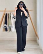 کت شلوار زنانه آستین سه ربع نسلیهان