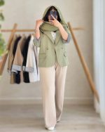 کت شلوار زنانه آستین سه ربع نسلیهان