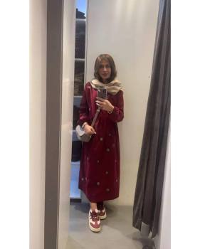 پیراهن لینن گلدار زنانه بلند محیا