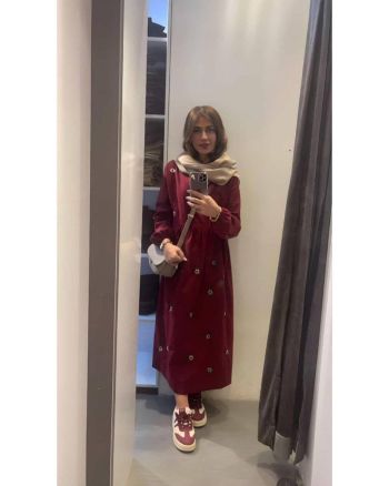پیراهن لینن گلدار زنانه بلند محیا