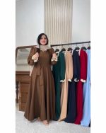 پیراهن ماکسی مازراتی زنانه گیپور بانو قهوه ای