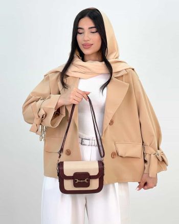 کت عروسکی زنانه آستین گره ای شاپرک کرم